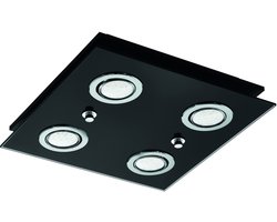 EGLO Grattino Plafondlamp - GU10 - Staal|Glas - Zwart