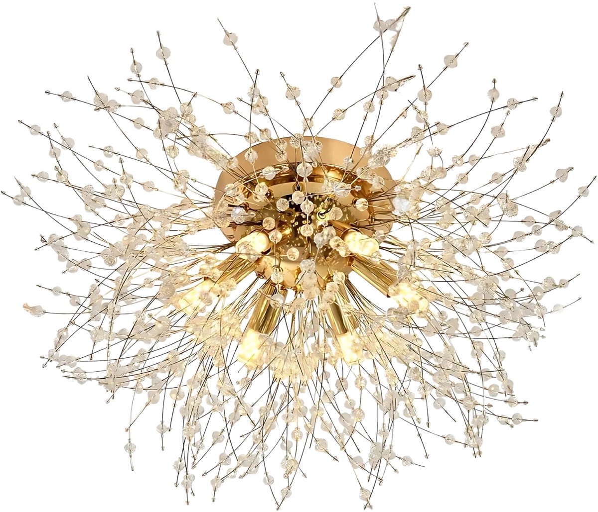 Fubzz LED Plafondlamp - Nordic Moderne Paardebloem - Kristallen Kroonluchter - Luxe Design - 3 Kleuren Licht - Voor Woonkamer Slaapkamer Keuken