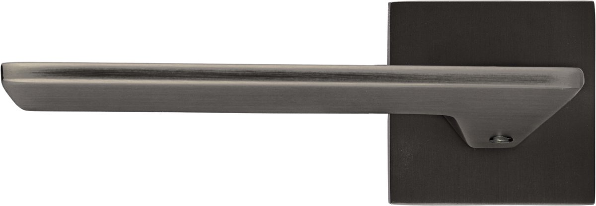 Ostiumhome® Nestro - Deurbeslag - Deurklink op vierkant rozet - Gun Metal - Luxe en massief - inclusief bevestigingsmateriaal