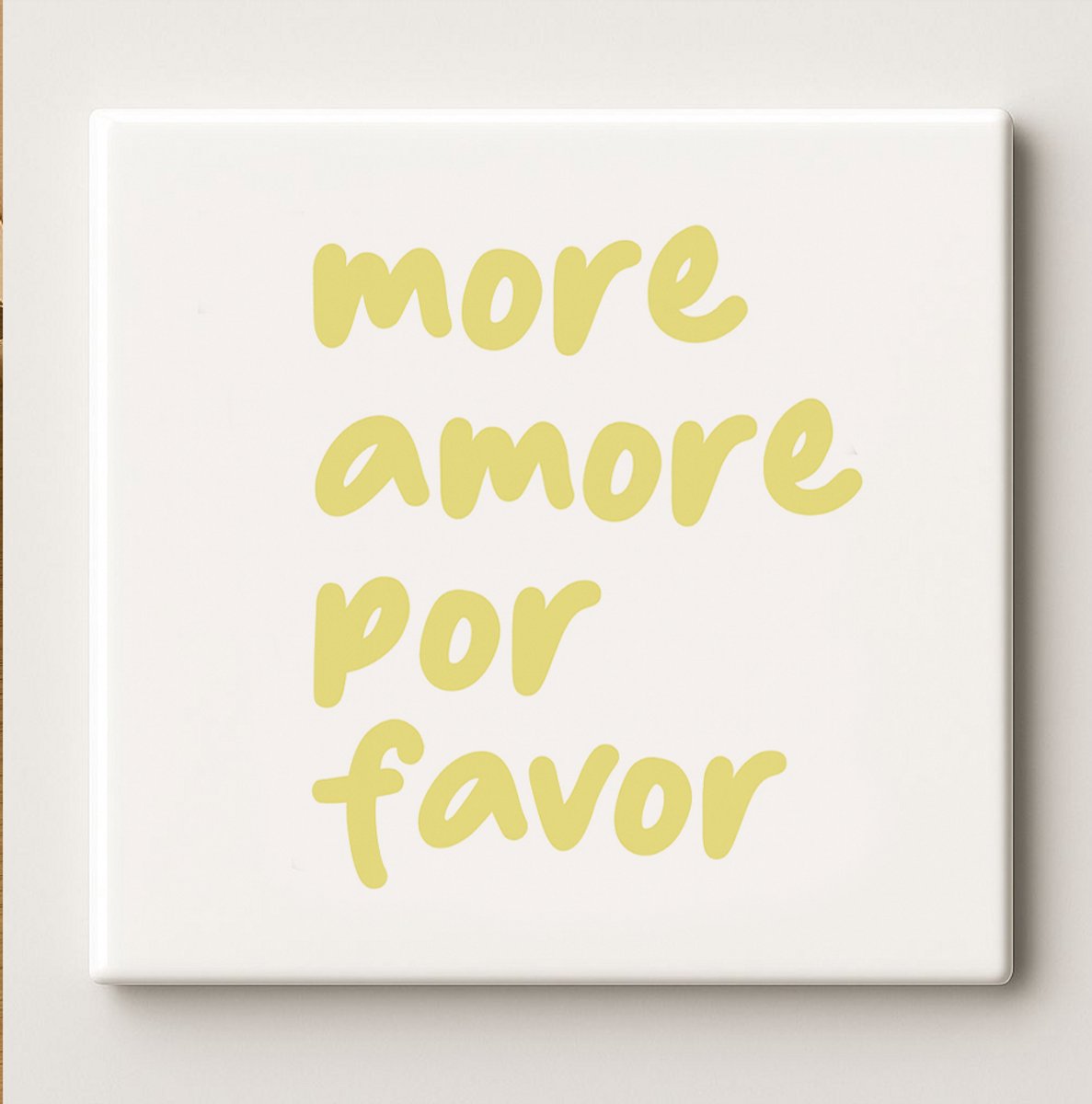 More Amore Por Favor Tegel 15x15cm – Minimalistische Romantische Citaat Keramische Wandteg