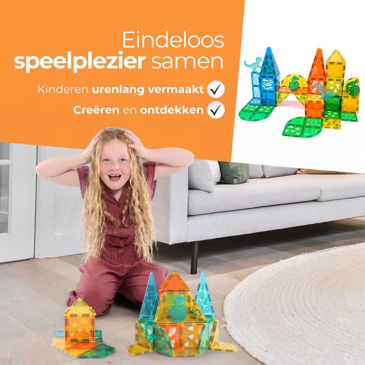 Magna Tiles - Dino World Set - Magnetisch Speelgoed 40 stuks – Kinder Wonderland