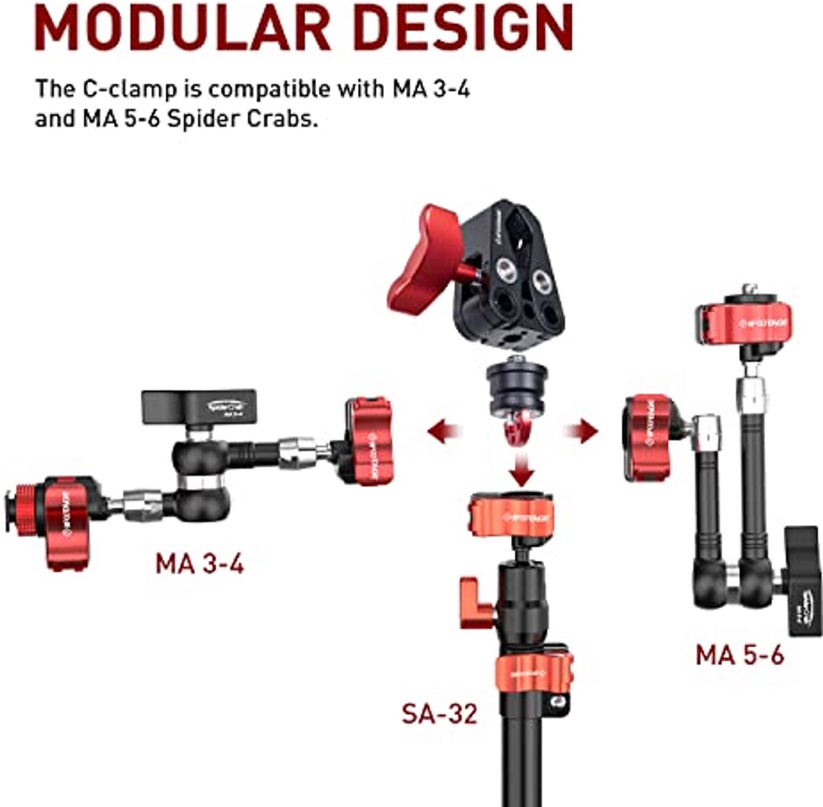 Camera Slider Ondersteuning Arm Stabilizer met 360 Graden Rotatie en Verstelbare Lengte