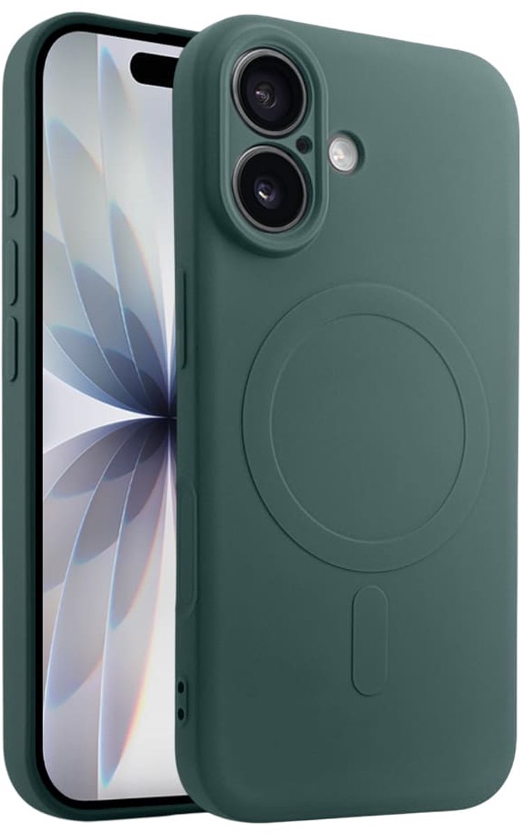 Casify Siliconen Hoesje geschikt voor MagSafe iPhone 17 Hoesje - Legergroen