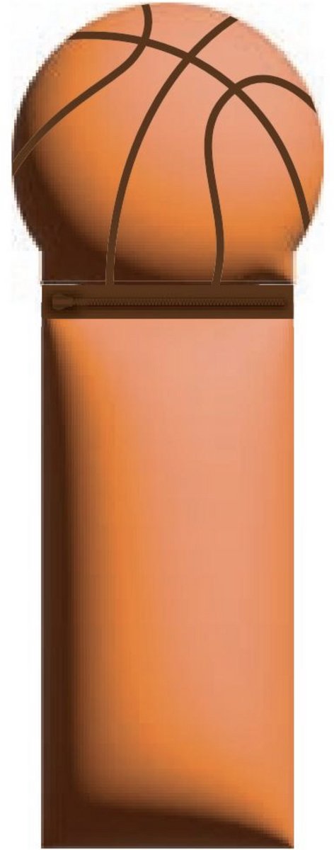 iTotal Pencil Case Silicone "BASKETBALL" Zachte siliconen etui voor school, uitbreidbaar met contourvorm 6x6x21cm 150gr