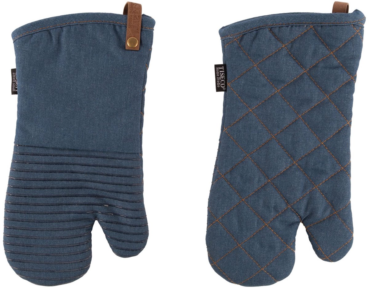 Tiseco Indigo Ovenwant - 2 Stuks - 33 x 17cm - Donkerblauw