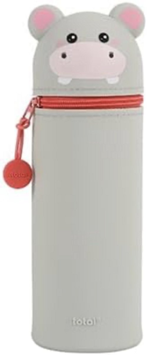 iTotal Pencil Case Silicone "HIPPO" 6x6x21cm 150gr Zachte siliconen etui voor school, uitbreidbaar met contourvorm