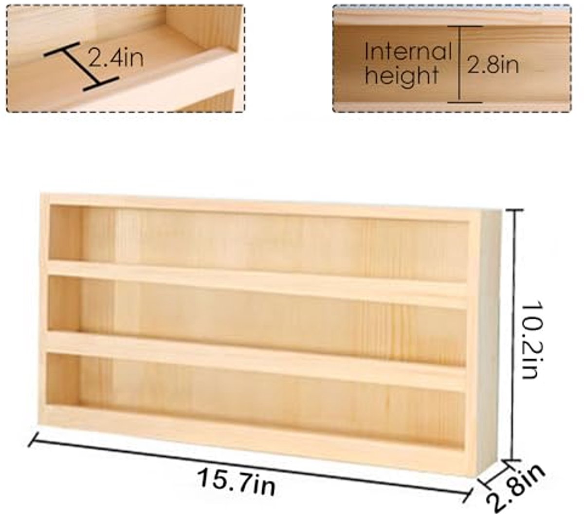 Houten 3-laags opbergorganizer met hanghaak - Opbergdoos voor washi tape, naaibenodigdheden, kantoorartikelen, knutselspullen en sieraden — cadeau in Wonen & Interieur - foto 2
