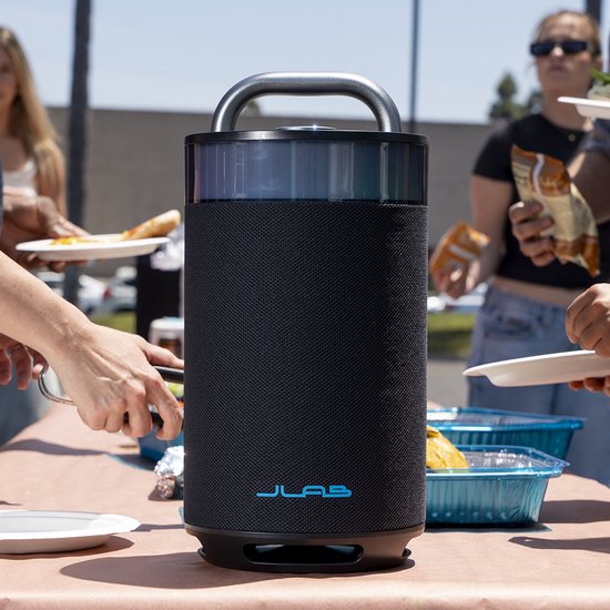 JLab Epic Draadloze Bluetooth Speaker - Muziekbox - 16 uur Batterijduur - 100 Watt - IPX6 Waterproof - Multipairing - Partyspeaker met Bass Boost - App Equalizer - Zwart