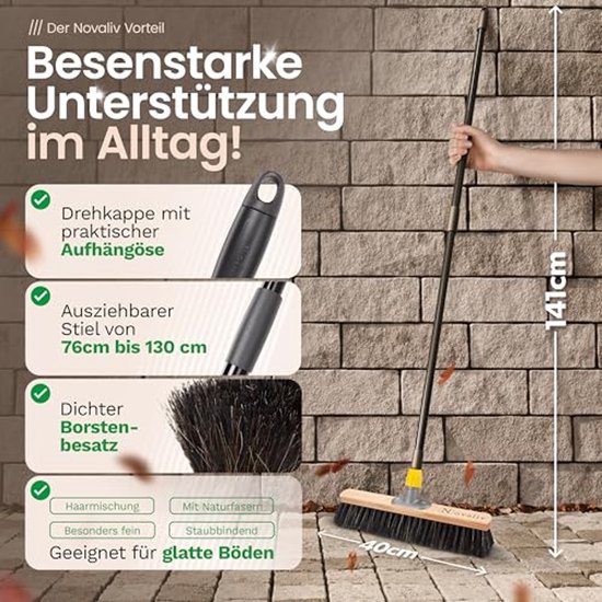 Broom with Telescopic Handle - Versatile Room and Garden Cleaning Broom van KADAX — afbeelding 3