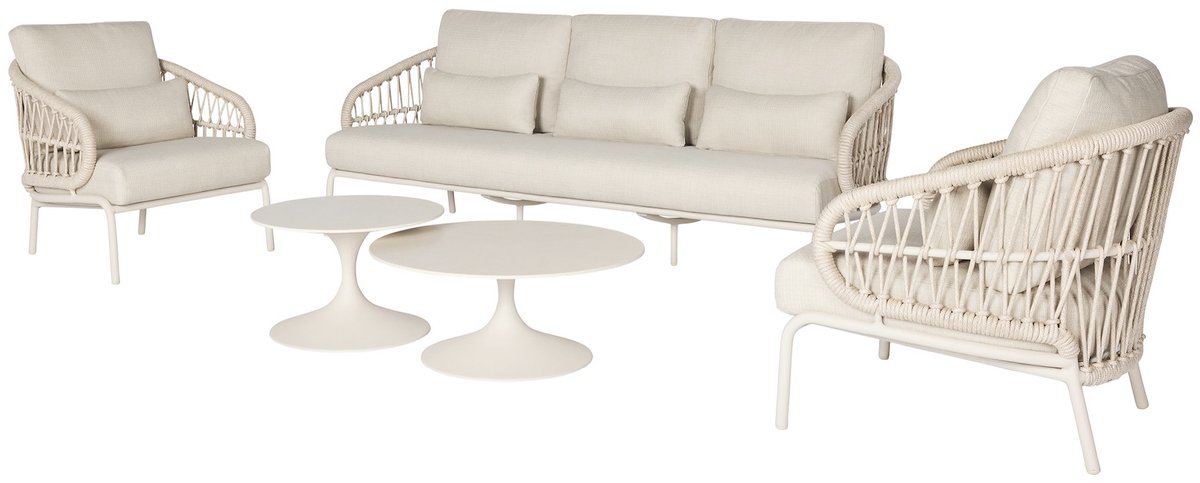 Suns Tosca stoel bank loungeset 5 delig camel sand rope