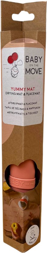 Bébé on the Move - Yummy Mat - Set de table et tapis anti-goutte 2 en 1 - Enroulable et portable - Compatible lave-vaisselle - Anti-poussière - Bloom