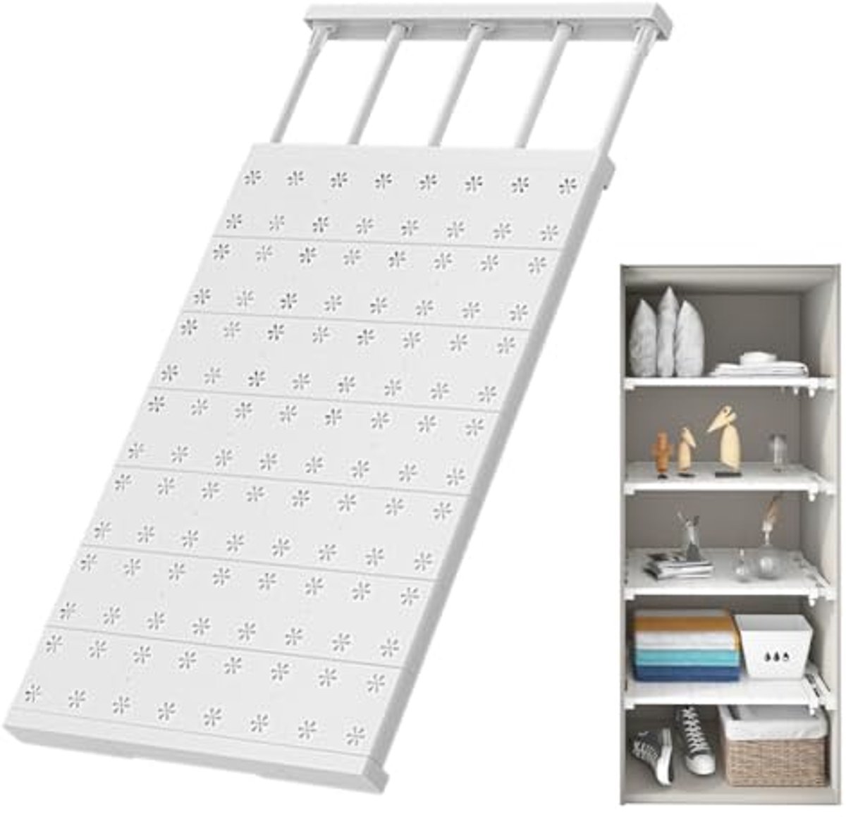 Uittrekbaar Verstelbaar Opbergrek 24 cm Breed - Multifunctionele Kastinlegplanken