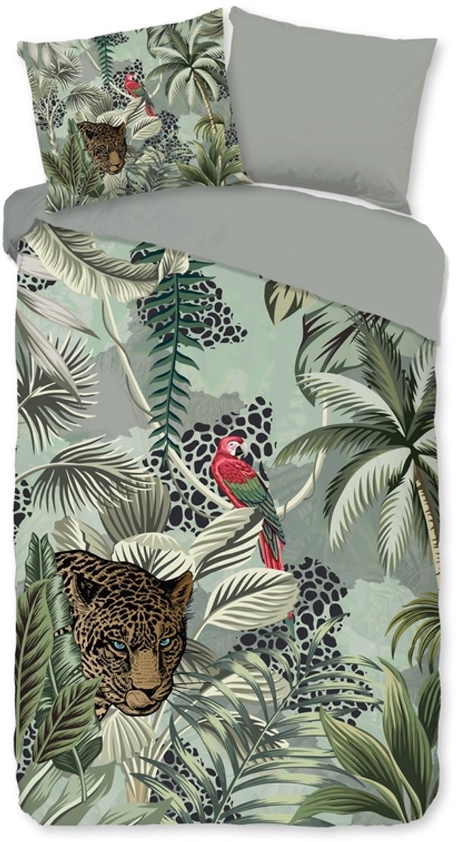 Pure dekbedovertrek jungle print - 1 persoons 140x200/220 cm - Groen - Microvezel — afbeelding 2