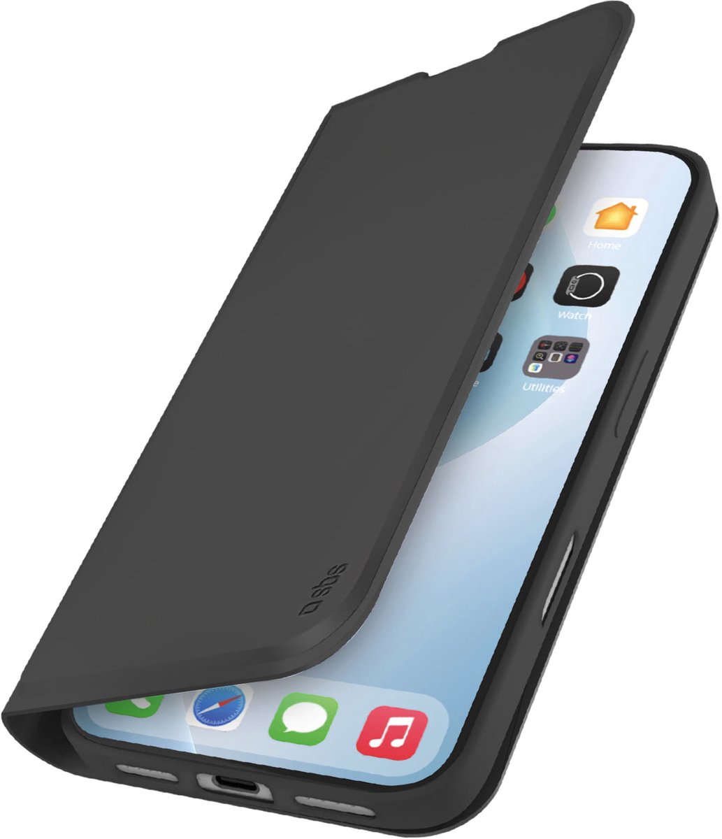 sbs mobile Wallet Smooth Flip cover Apple iPhone Air Zwart