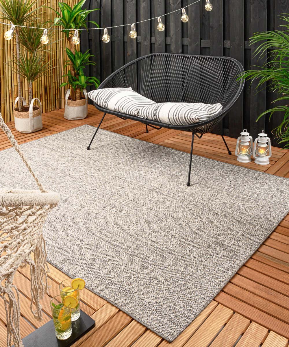Balkonkleed Aztec Dreams - lichtgrijs 66x230 cm