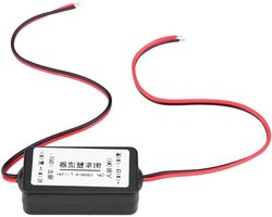 Allecto Plus - Filter Gelijkrichter voor 12V DC Auto Achteruitkijkcamera met Power Relay en Condensator, Zwart
