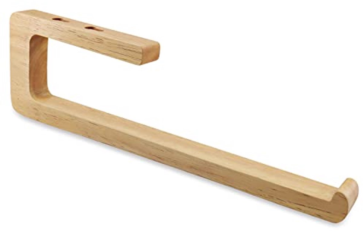 Houten Keukenrolhouder - Wandmontage - Zelfklevend of Geboord - Handdoekhouder Keuken
