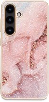 Hoesje Geschikt voor Samsung Galaxy S25 FE - Roze - Casemania Diamant Marmer Glitter Back Cover