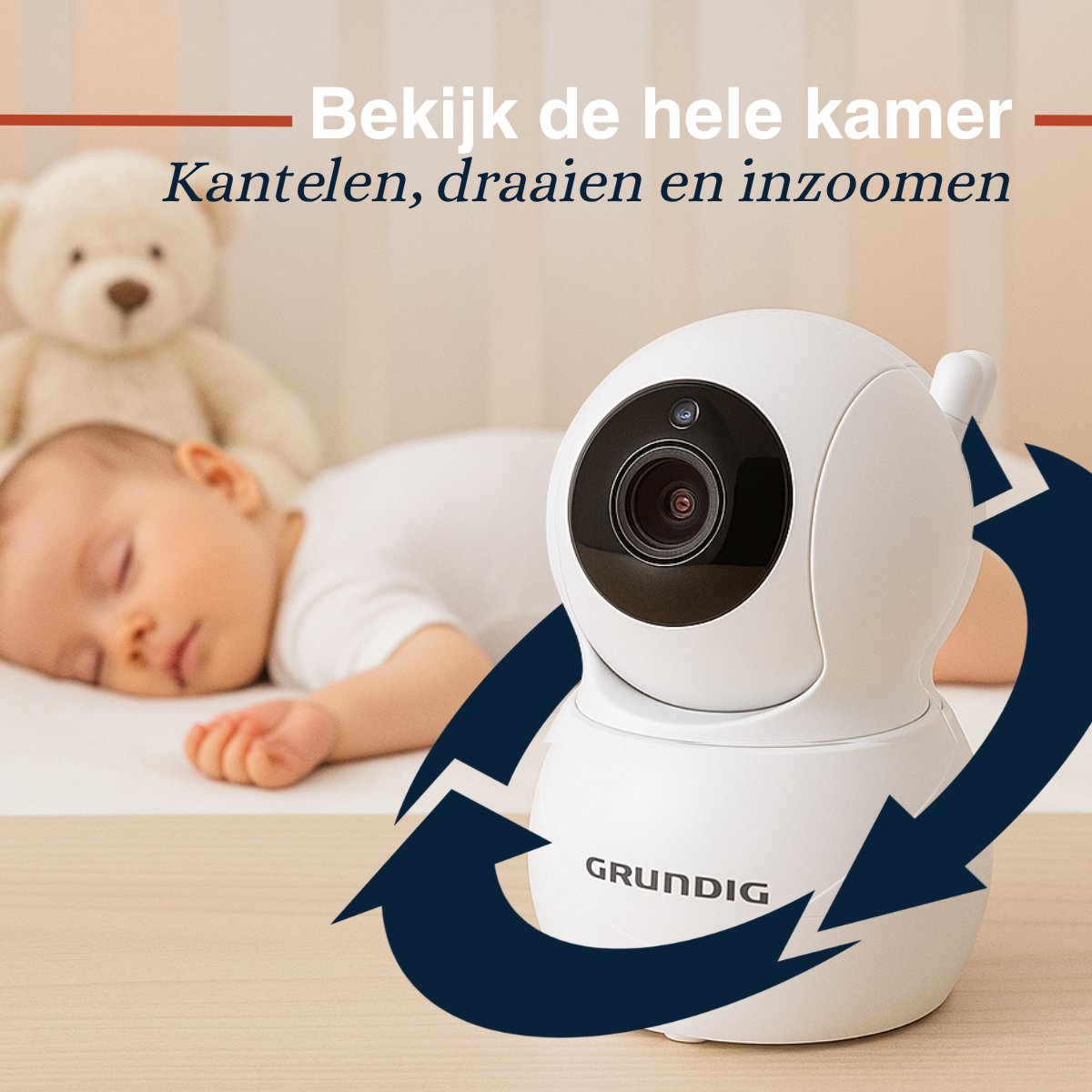 Grundig Video Babyfoon met Camera - Baby Monitor met 5-inch Kleurenscherm - Babyphone met Nachtzicht, Temperatuurweergave en Terugspreekfunctie - Wit thumbnail 6
