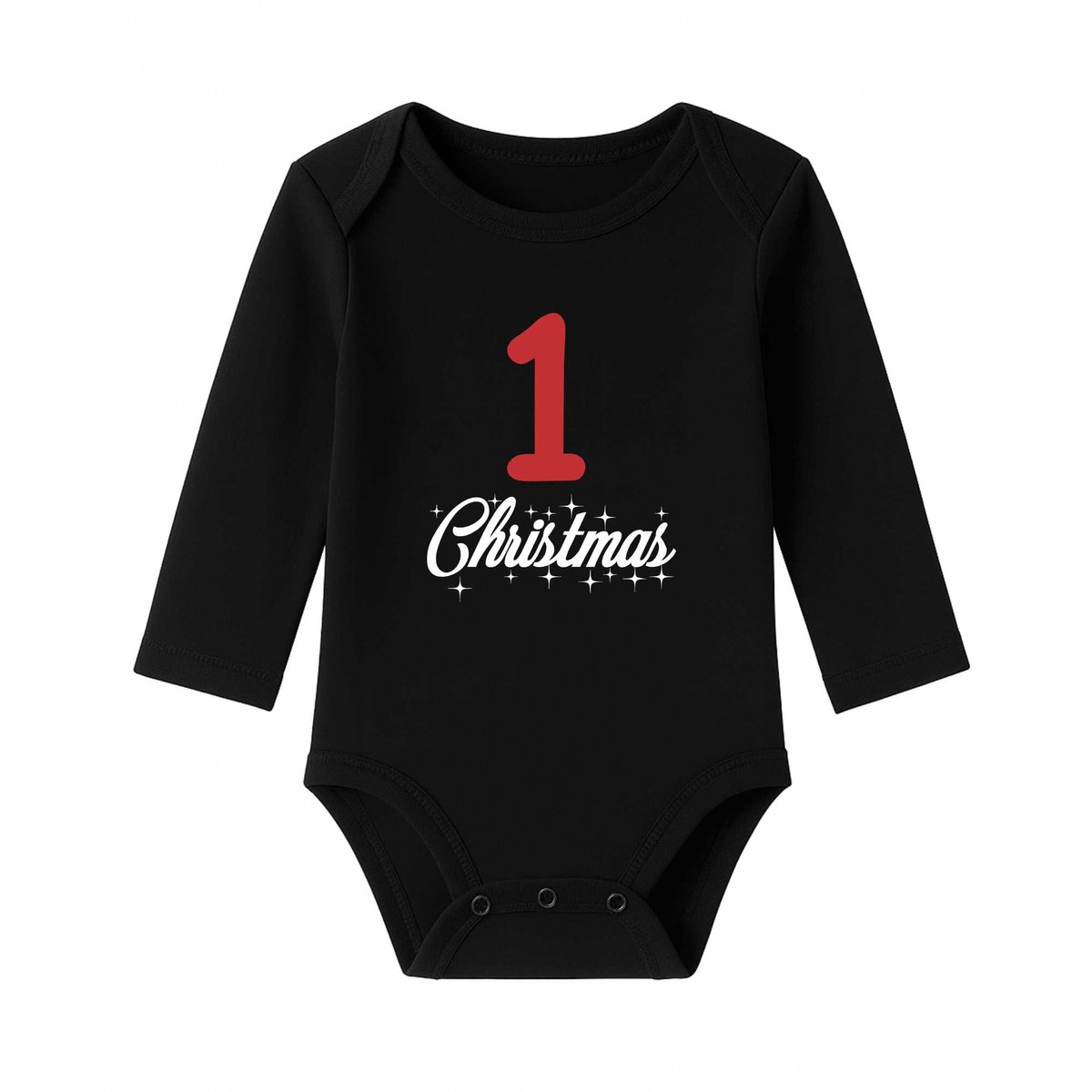 Romper 1st Christmas - zwart - lange mouw