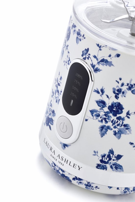 Laura Ashley - 100-watt draagbare smoothiemaker met 450ml beker en USB-oplaadfunctie - China Roos - ByVQ van Merkloos — afbeelding 2