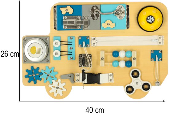 LULILO - Premium Montessori Busy Board XL - Activity Board vanaf 1 jaar - Montessori Houten Speelgoed Bus - Sensorisch Educatief Speelgoed voor Baby's en Peuters vanaf 1 2 3 4 jaar van Merkloos — afbeelding 2