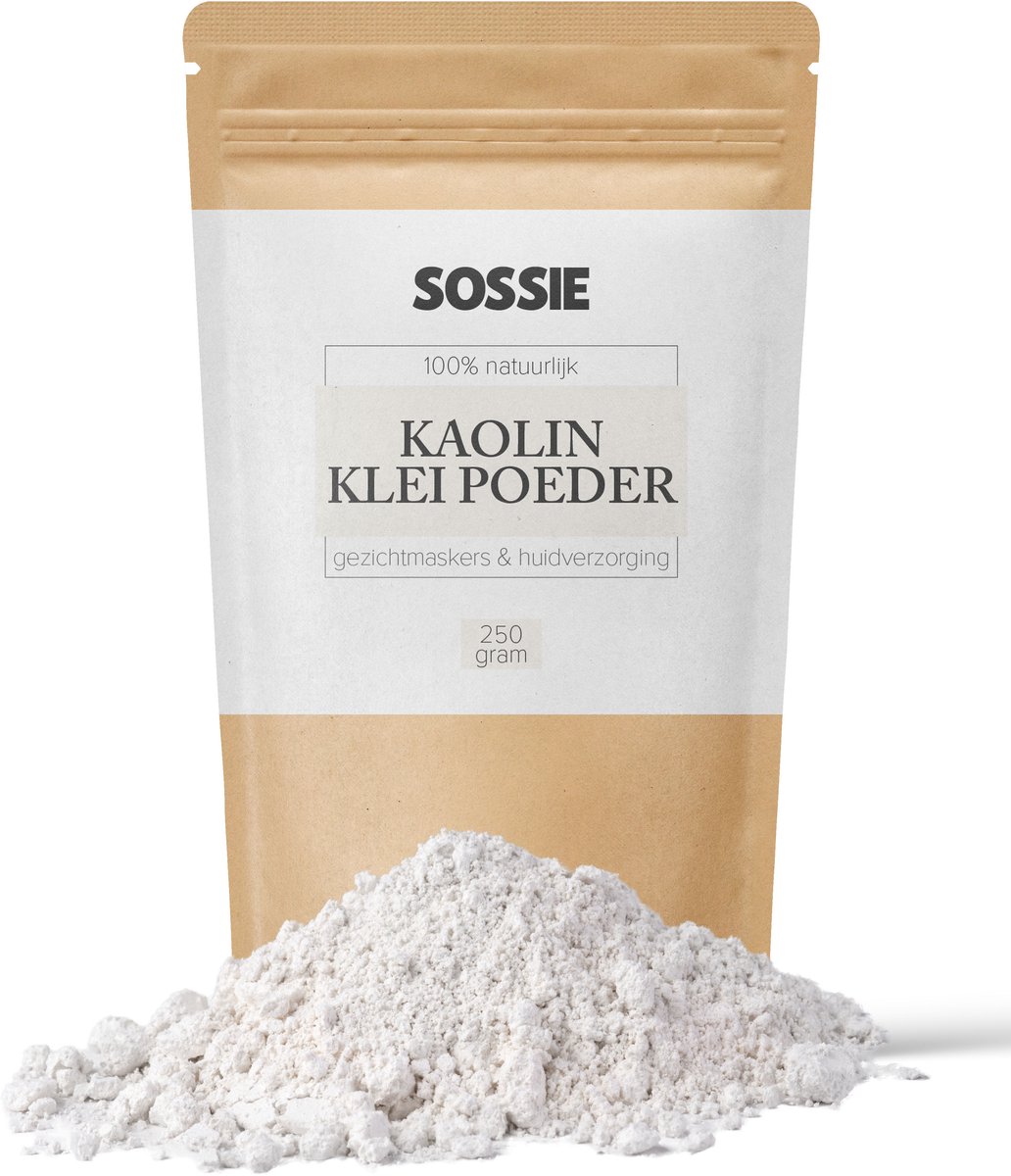 Kaolin Klei Poeder – 250 gram – 100% Natuurlijk – Geschikt voor Gezichtsmaskers & Huidverzorging – Incl. Doseerlepel
