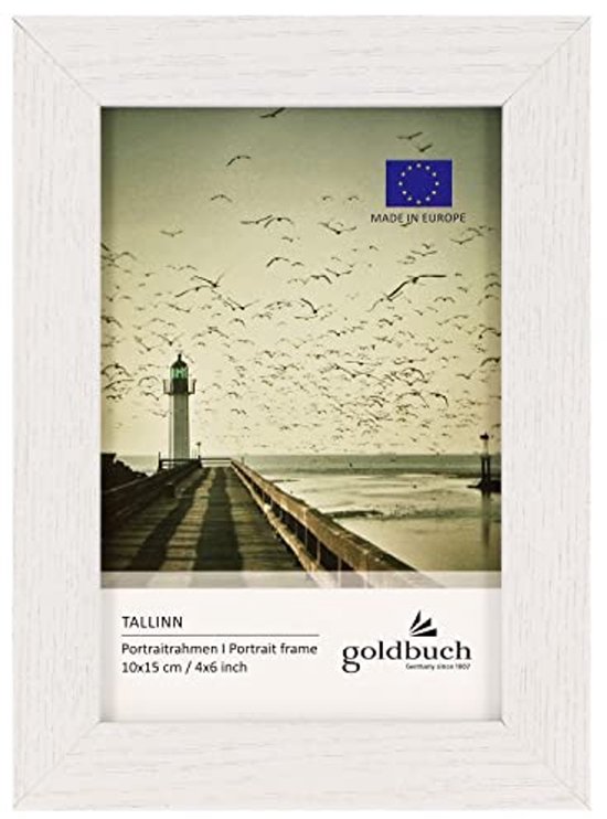 EUROLine Houten fotolijst, 46 x 20 cm, goud, geveegd met antireflecterend acrylglas voor foto's, poster, puzzellijst
