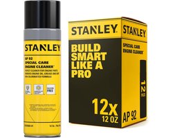 STANLEY AP-92 Engine Cleaner Spray – 12 × 360 ml – Hoog Oplossend Vermogen – Non-Corrosive Ontvetter voor Motoren & Onderdelen