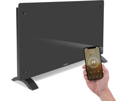 VONROC Luxe elektrische kachel - Convectorkachel met glazen paneel – 1250W/2500W- Verwarmt ruimtes…