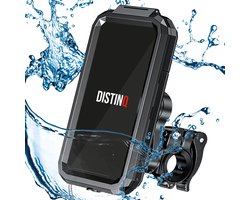 DistinQ Telefoonhouder Fiets Waterdicht XL (6 tot 7 inch) - 360 Graden draaibaar - fiets, scooter & motor - GSM houder fiets - Waterdicht IP67 - Zwart