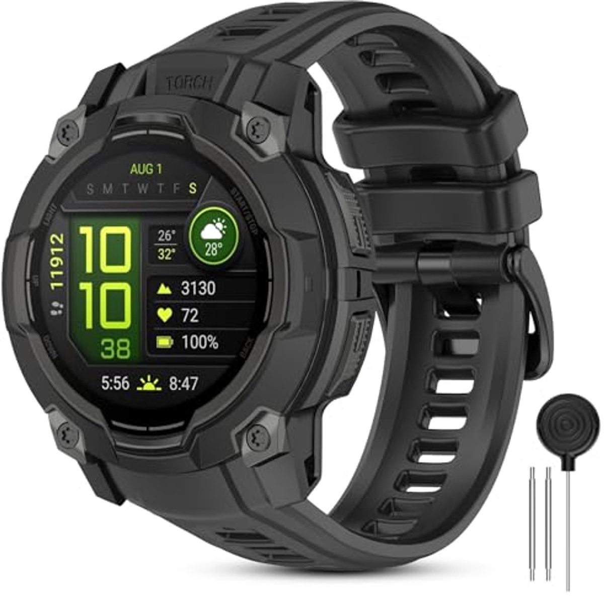 Siliconen armband voor 50mm slimme horloges - verstelbaar en sportief