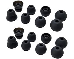Silicone Earbuds Tips for Beats Flex, Beats X Replacement Earbuds 8 Pairs L/M/S Double Flange Rubber urBeats3 Beats Flex Ear Tips Black
