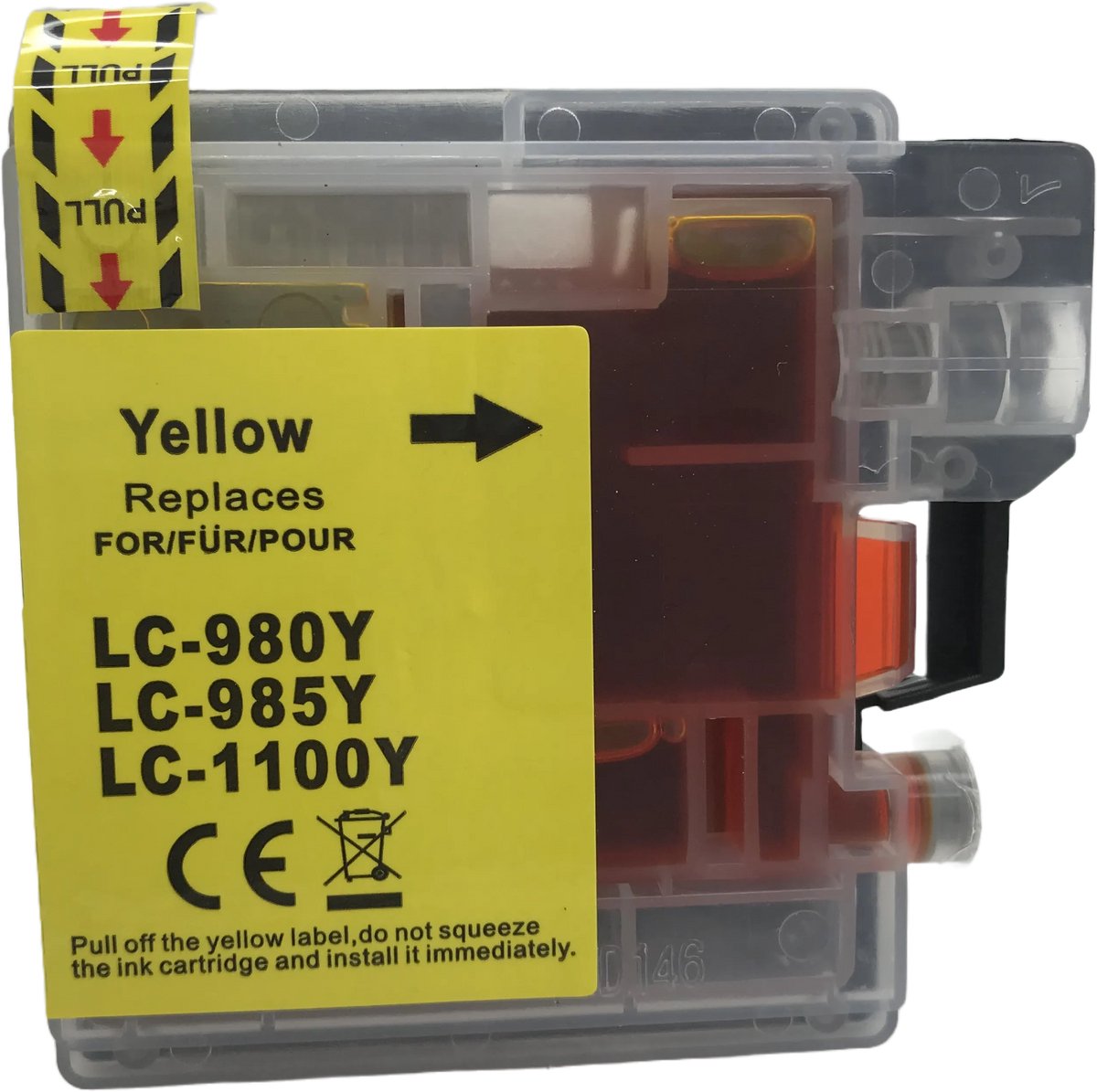 Inktcartridge 1x Geel Geschikt voor Brother LC1100/LC980/LC985 Geschikt voor Brother DCP-185 C - DCP-385 C - DCP-395 CN - DCP535 CN - DCP585 CW - DCP-6690 CW - DCP-J615
