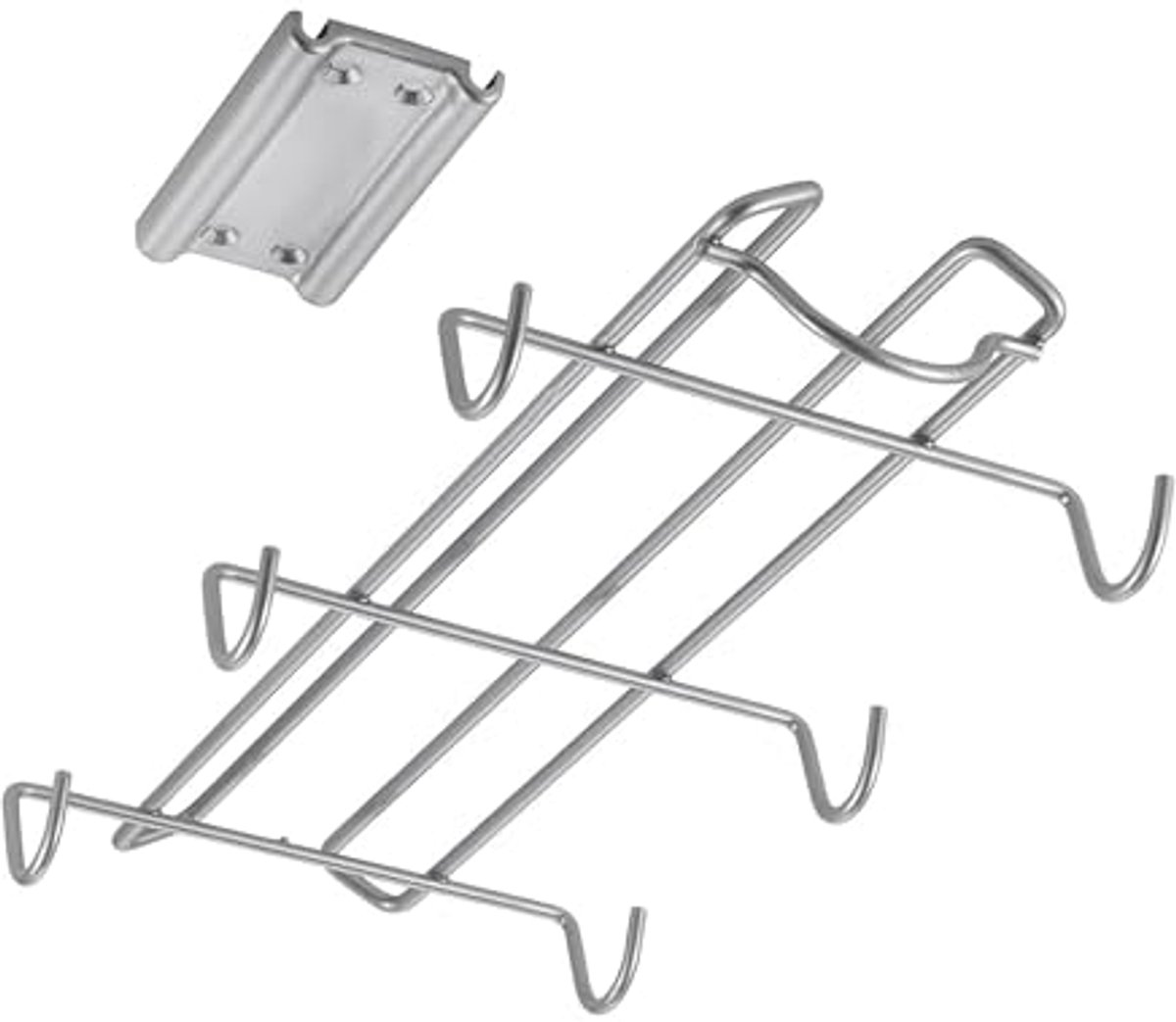 Verstelbare Mokkenhouder met Glijdende Lades - 14x28x5cm - Metallic Grijs