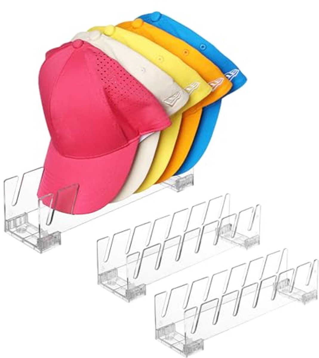 Praktische Hoed Organizer - 2-Pack Doorzichtige Hoed Displaystandaard voor Kasten