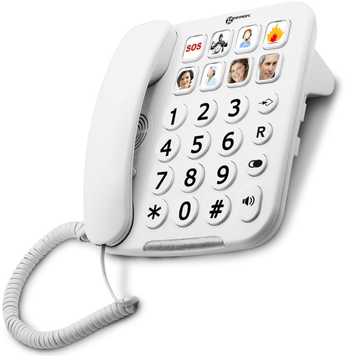 Telefoon met 8 FOTO-TOETSEN - geschikt voor SLECHTHORENDEN - 30dB versterking - 110