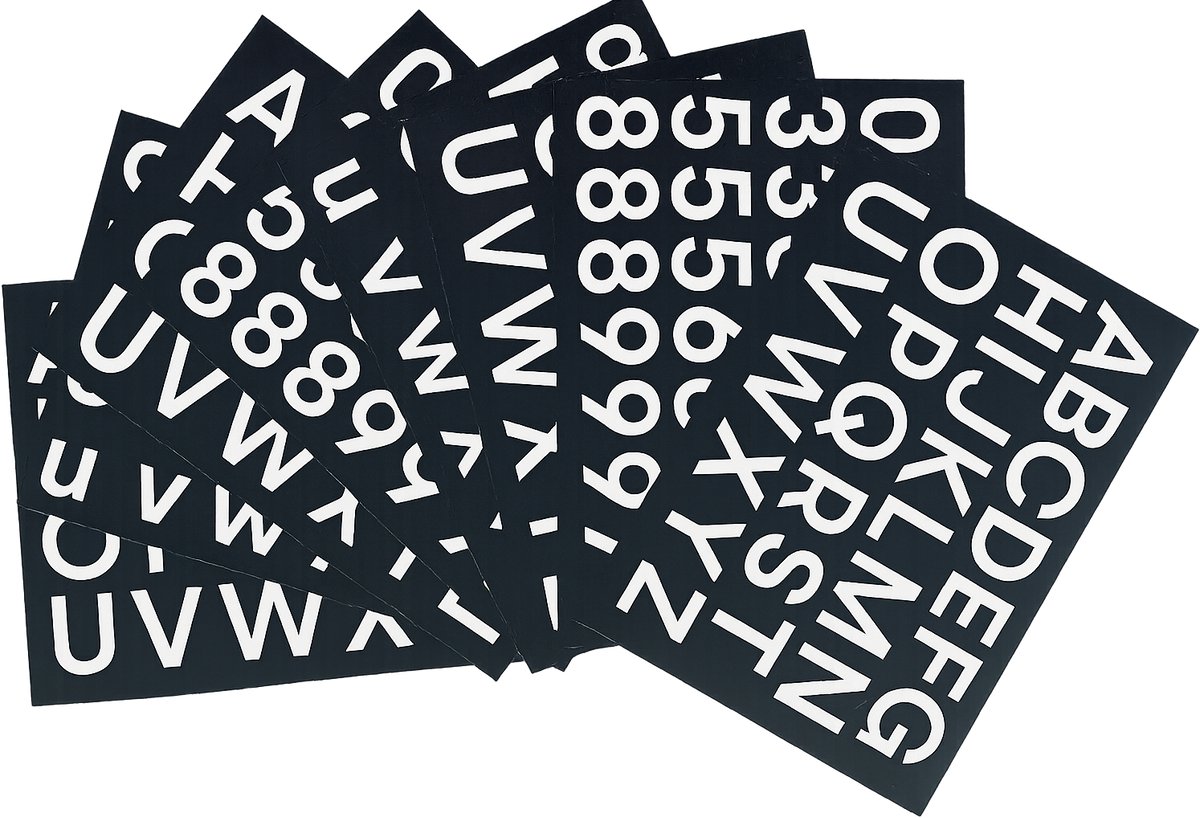30 Séries - 25mm Lettre Autocollantes Adhesifs Alphabet Blanches