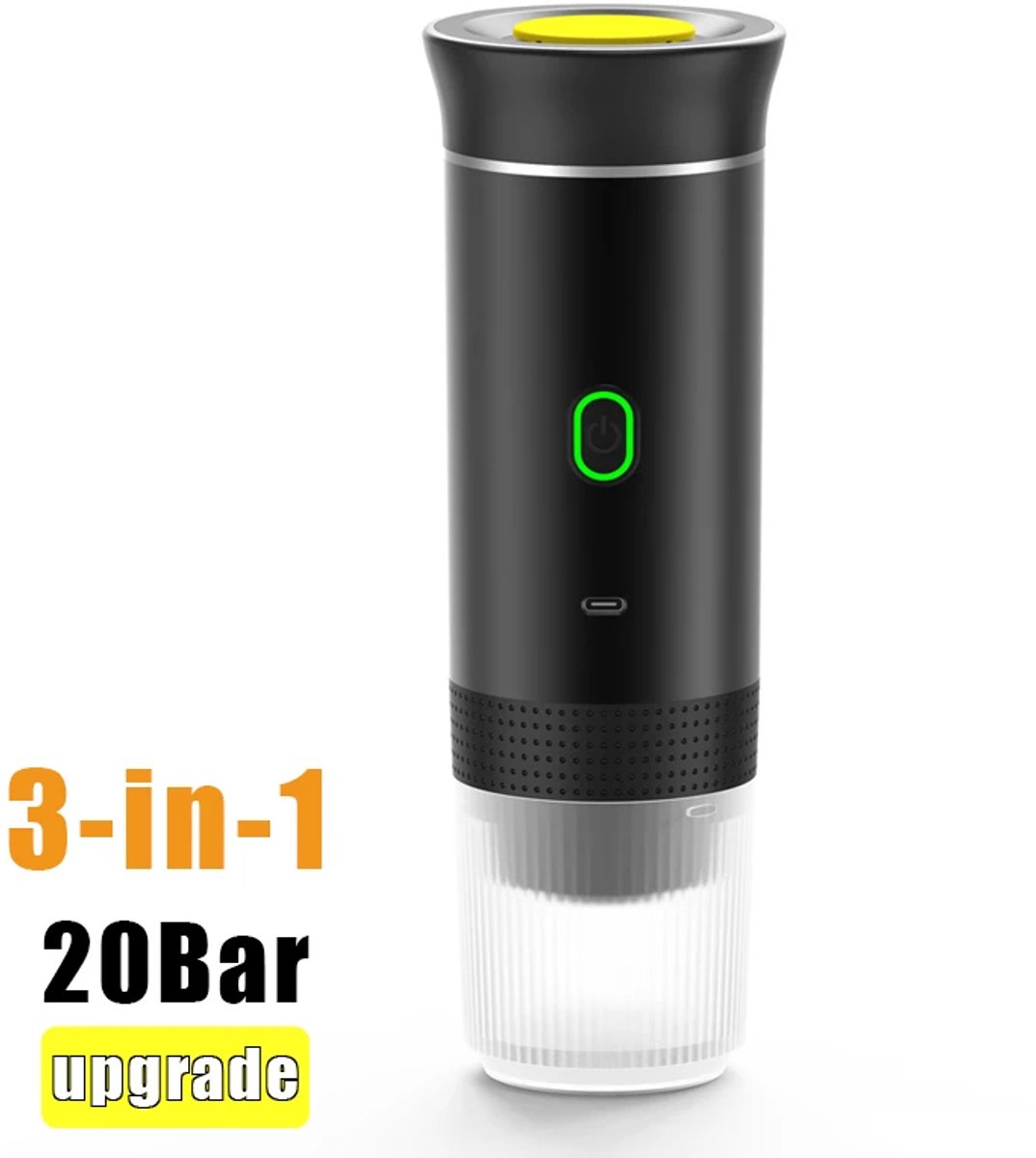 Kelseek elektrisch koffiezetapparaat - Koffiemachine - Koffiemaker - Capsule - Reizen - Auto - Draagbaar - Draadloos - Zwart