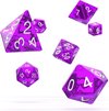 Afbeelding van het spelletje Paars / Purple Doorzichtige / Translucent RPG Dobbelstenen set Oakie Doakie (7)