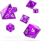Paars / Purple Doorzichtige / Translucent RPG Dobbelstenen set Oakie Doakie (7)