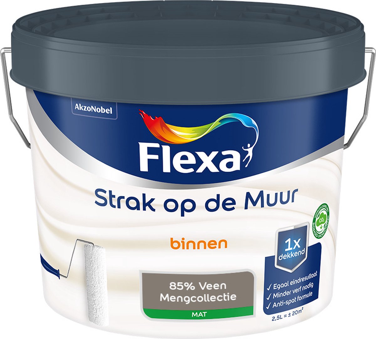 Flexa - Strak op de muur - Muurverf - Mengcollectie - 85% Veen - 2,5 liter