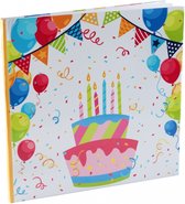Gastenboek/fotoalbum Happy Birthday - verjaardag - gastenboek - taart - ballon - slinger - happy birthday