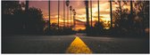 WallClassics - Poster (Mat) - Zonsondergang boven de Weg - 60x20 cm Foto op Posterpapier met een Matte look