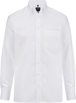OLYMP Luxor modern fit overhemd - wit met button-down kraag - Strijkvrij - Boordmaat: 41