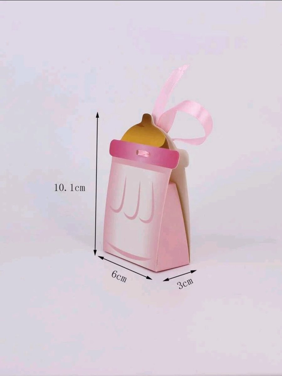 Goedkoopste Babyshower roze flesjes presentje - 2delig - 10 stuks - babyshower - verpakking