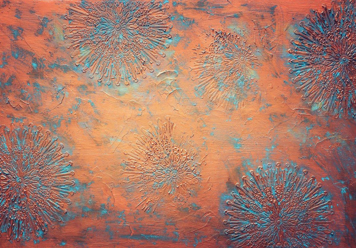 Fotobehang - Vlies Behang - Koperen Structuur - Ornamenten - Kunst - 368 x 254 cm