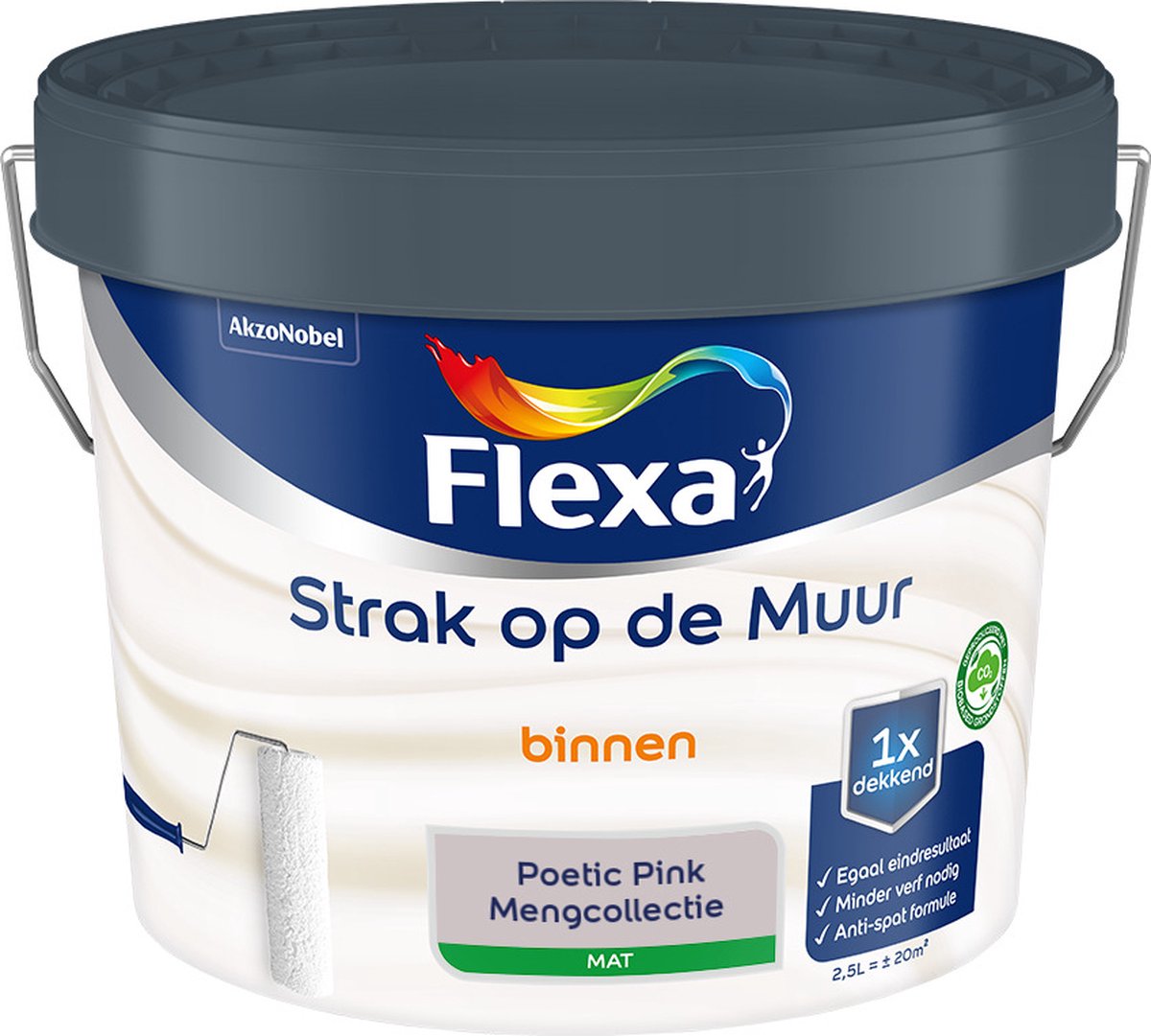 Flexa Strak op de Muur Muurverf - Mat - Mengkleuren Collectie - Poetic Pink - 2,5 liter