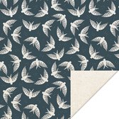 Cadeaupapier / inpakpapier - Birds Night Blue - 70x300 cm - Blauw - Vogel