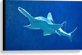 WallClassics - Canvas  - Zwaardvis in het Water - 60x40 cm Foto op Canvas Schilderij (Wanddecoratie op Canvas)